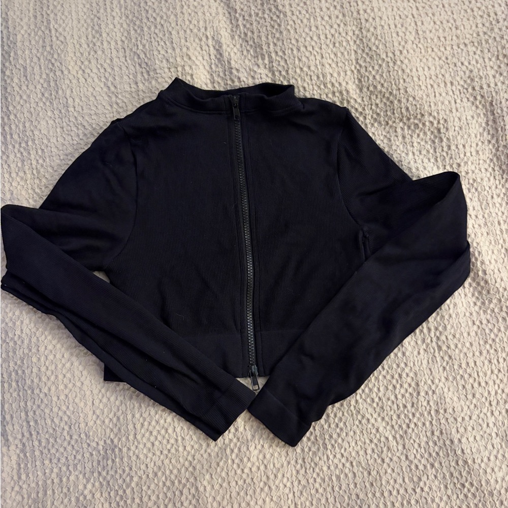 SET Active Women's Black Cropped Zip